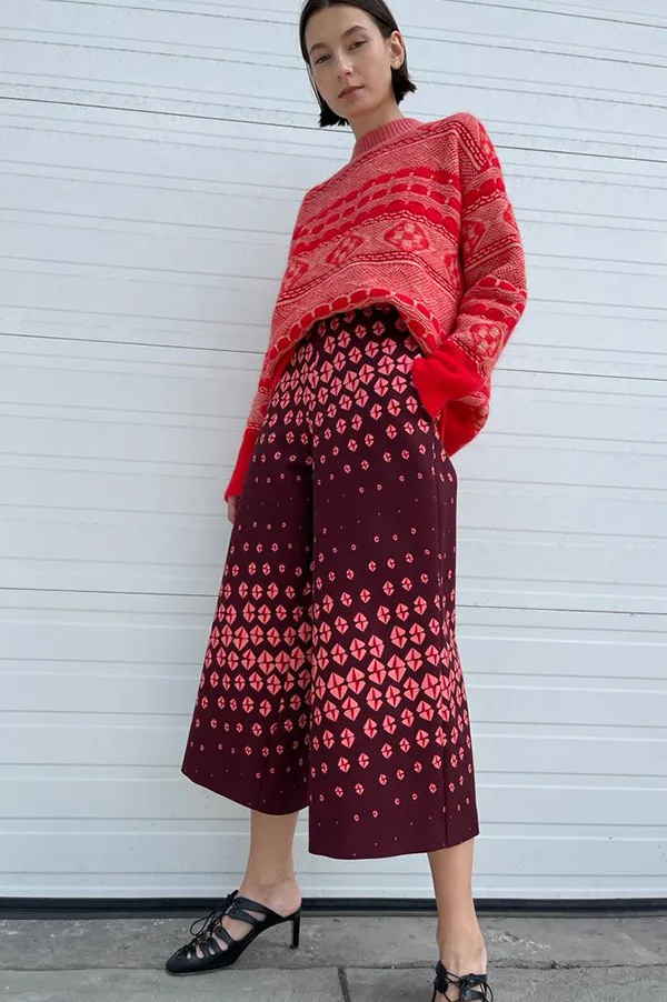 Graphic Knit Sweater in Geranium (Sold Out)