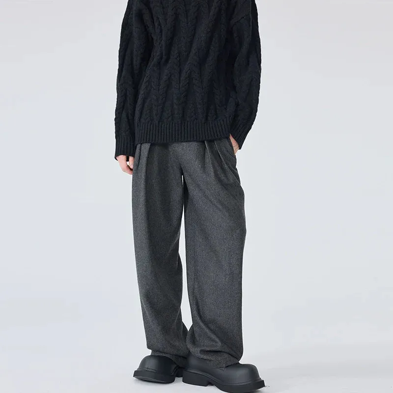 Gray Wide-Leg Trousers