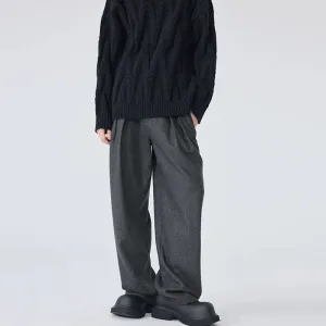 Gray Wide-Leg Trousers