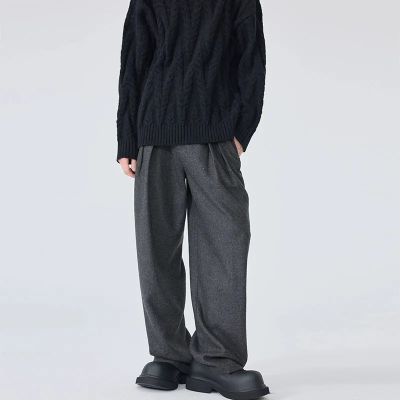 Gray Wide-Leg Trousers
