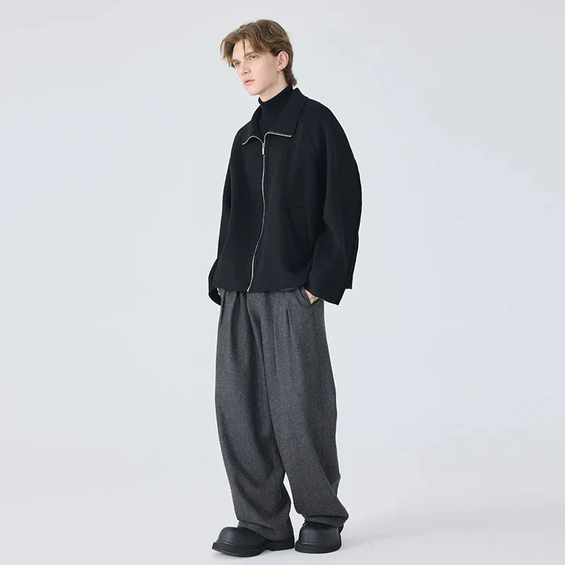 Gray Wide-Leg Trousers