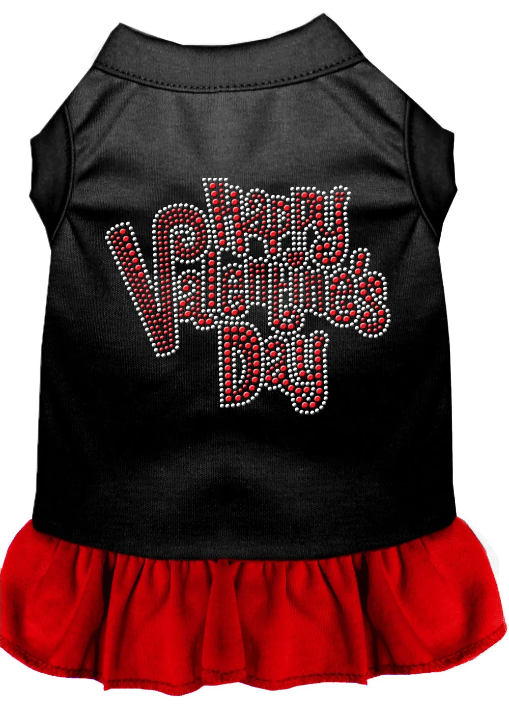 Happy Valentines Day Rhinestone Dress Black With Red Xxxl
