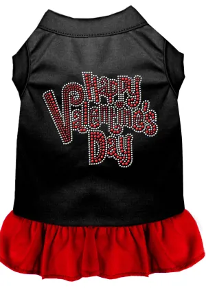 Happy Valentines Day Rhinestone Dress Black With Red Xxxl