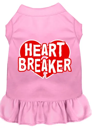 Heart Breaker Screen Print Dress Light Pink Xl
