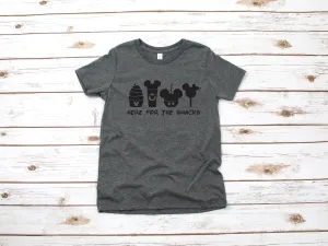 Here for the Snacks Kids T Shirt - Infant Toddler Youth Mickey Shirt - Disney Kids Snack Goals Shirt