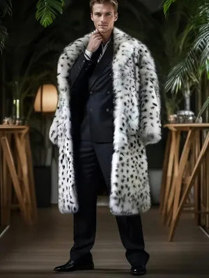 Herenjas van imitatiebont met luipaardmotief - warm en stijlvol