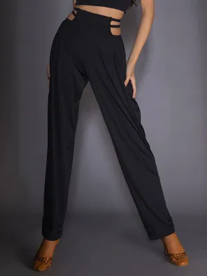 High Waist Hip Hollow Latin Dance Pants Loose Carrot Pants