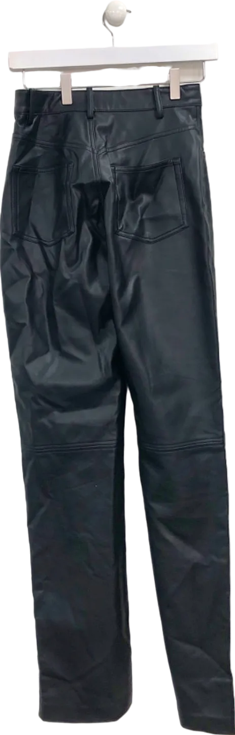 House of CB Black Faux Leather Trousers UK S