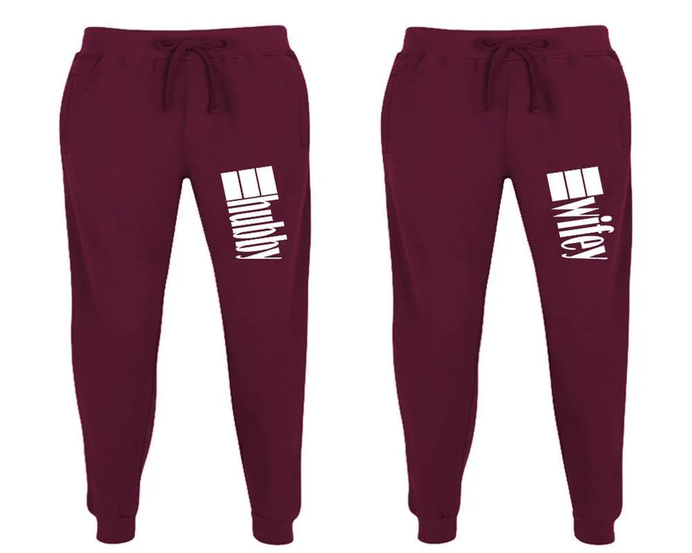 Hubby & Wifey Couple Matching Jogger Pants – Unisex Designed Sweatpants, Sold Separately for Men & Women | Stylish Mix & Match Options