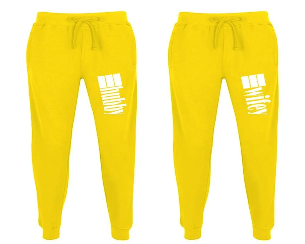 Hubby & Wifey Couple Matching Jogger Pants – Unisex Designed Sweatpants, Sold Separately for Men & Women | Stylish Mix & Match Options