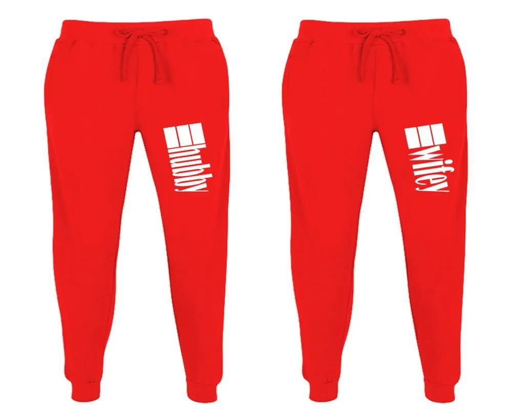 Hubby & Wifey Couple Matching Jogger Pants – Unisex Designed Sweatpants, Sold Separately for Men & Women | Stylish Mix & Match Options