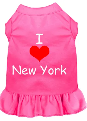 I Heart New York Screen Print Dress Bright Pink Xxl