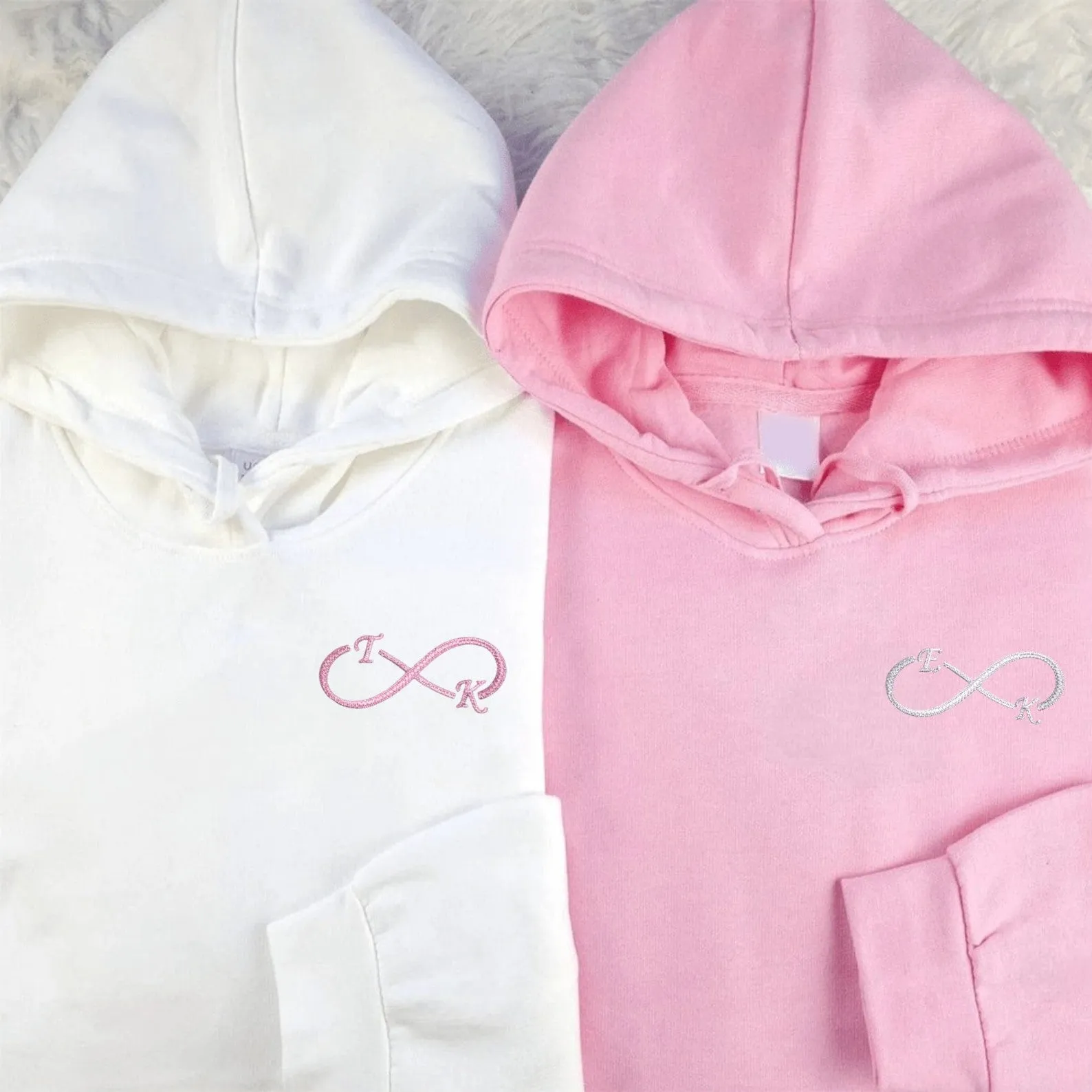 Infinity Symbol Matching Couple Hoodies – Custom Cute Sweatshirts for Couples