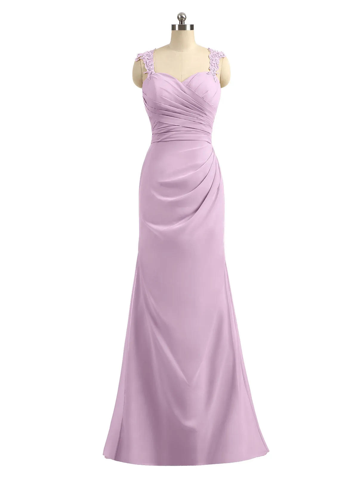 Lace Appliqued Strap Sheath Open Back Dress Vintage Mauve