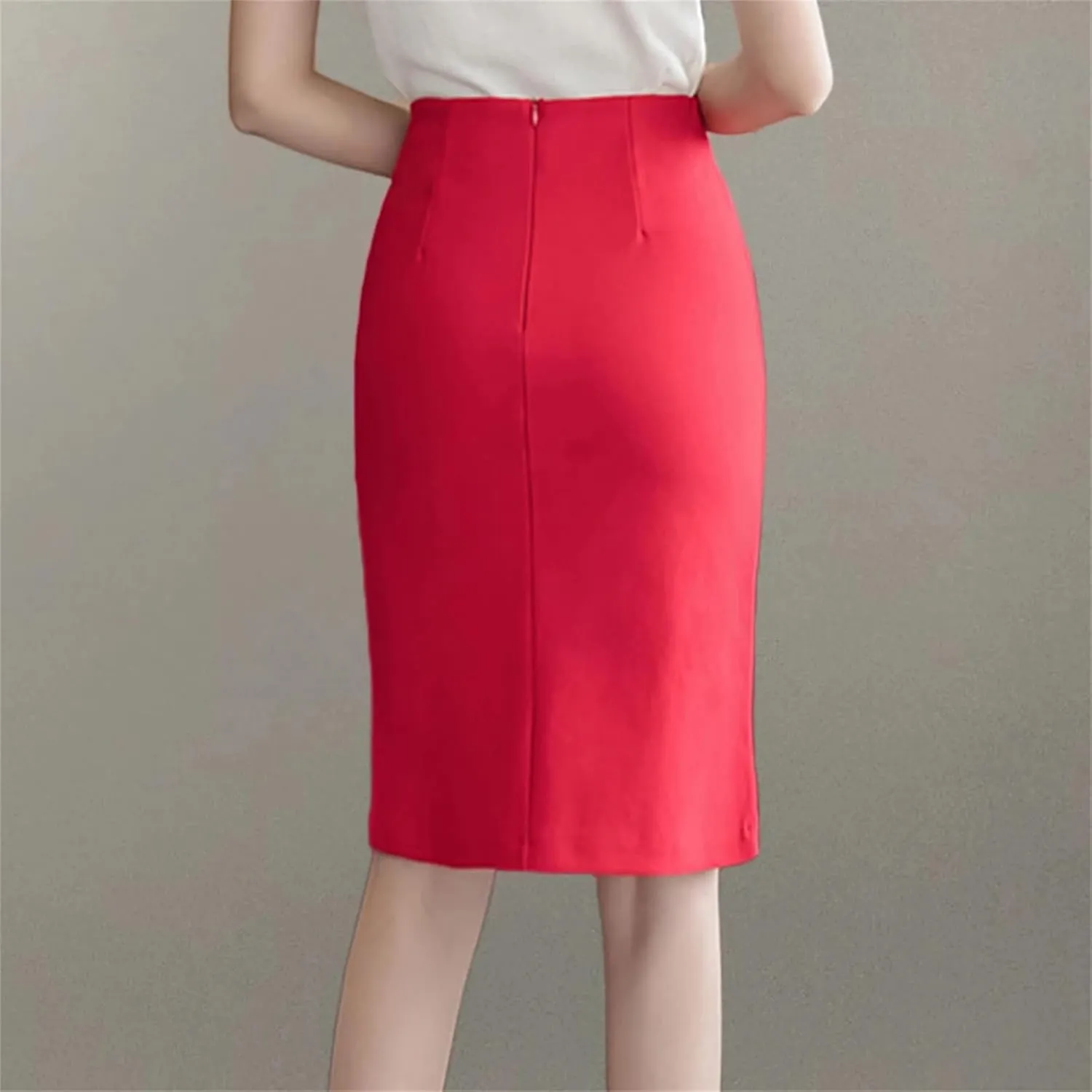 Ladies Office Pencil Skirts Elegant All-Match High Waist Slim Women Skirts Female Classic Vintage Casual Bottoms