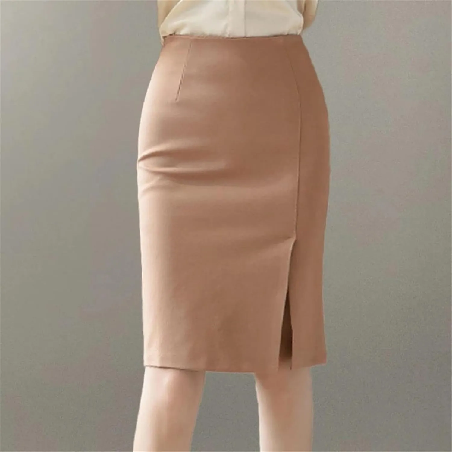 Ladies Office Pencil Skirts Elegant All-Match High Waist Slim Women Skirts Female Classic Vintage Casual Bottoms