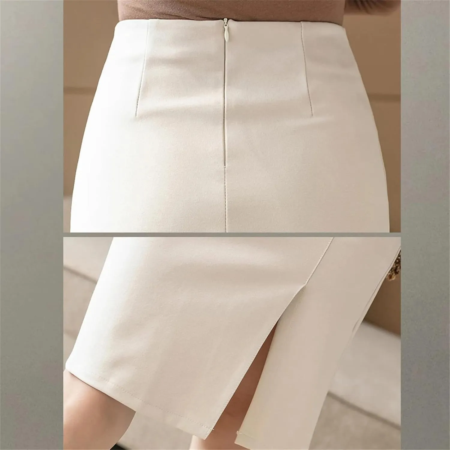 Ladies Office Pencil Skirts Elegant All-Match High Waist Slim Women Skirts Female Classic Vintage Casual Bottoms