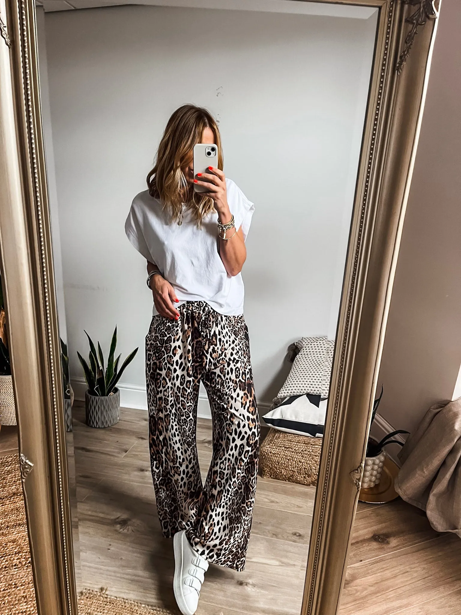 Leopard Wide Leg Trousers