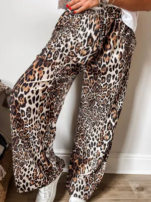 Leopard Wide Leg Trousers