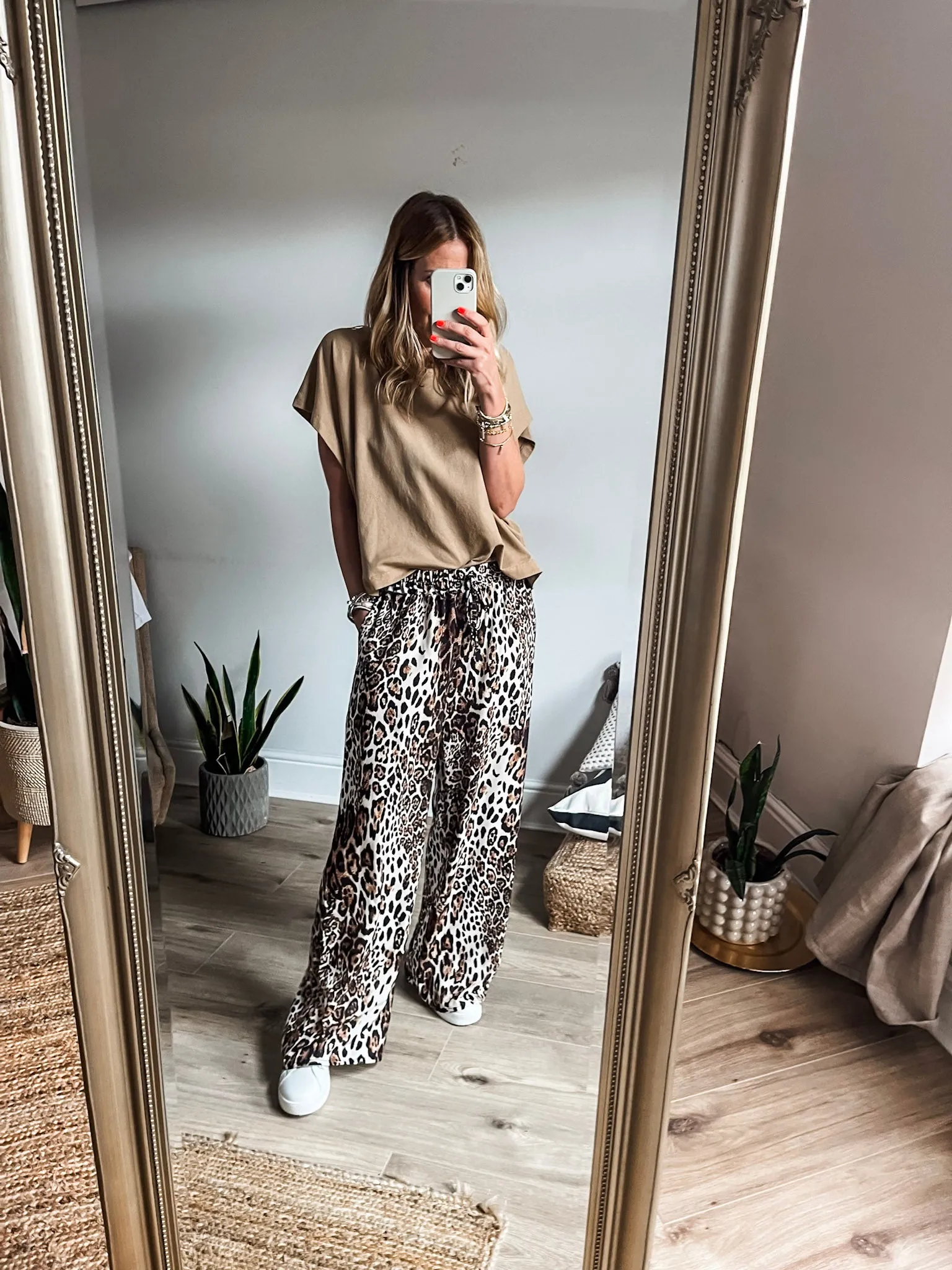 Leopard Wide Leg Trousers