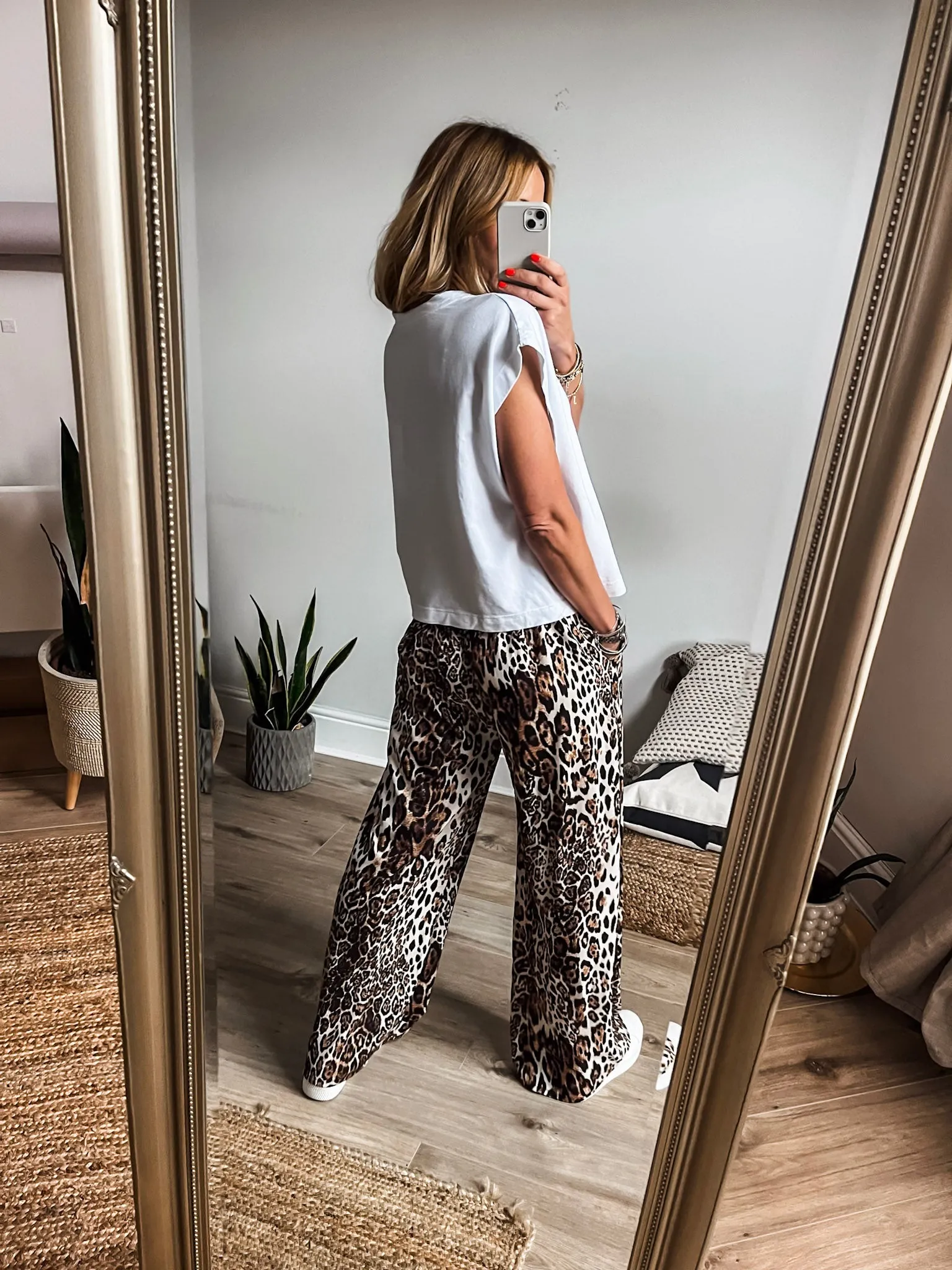 Leopard Wide Leg Trousers