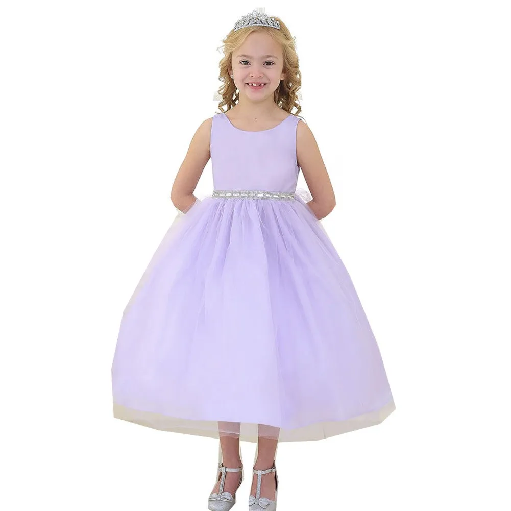 Little Girls Lilac Rhinestone Tulle Flower Girl Dress 2T-6