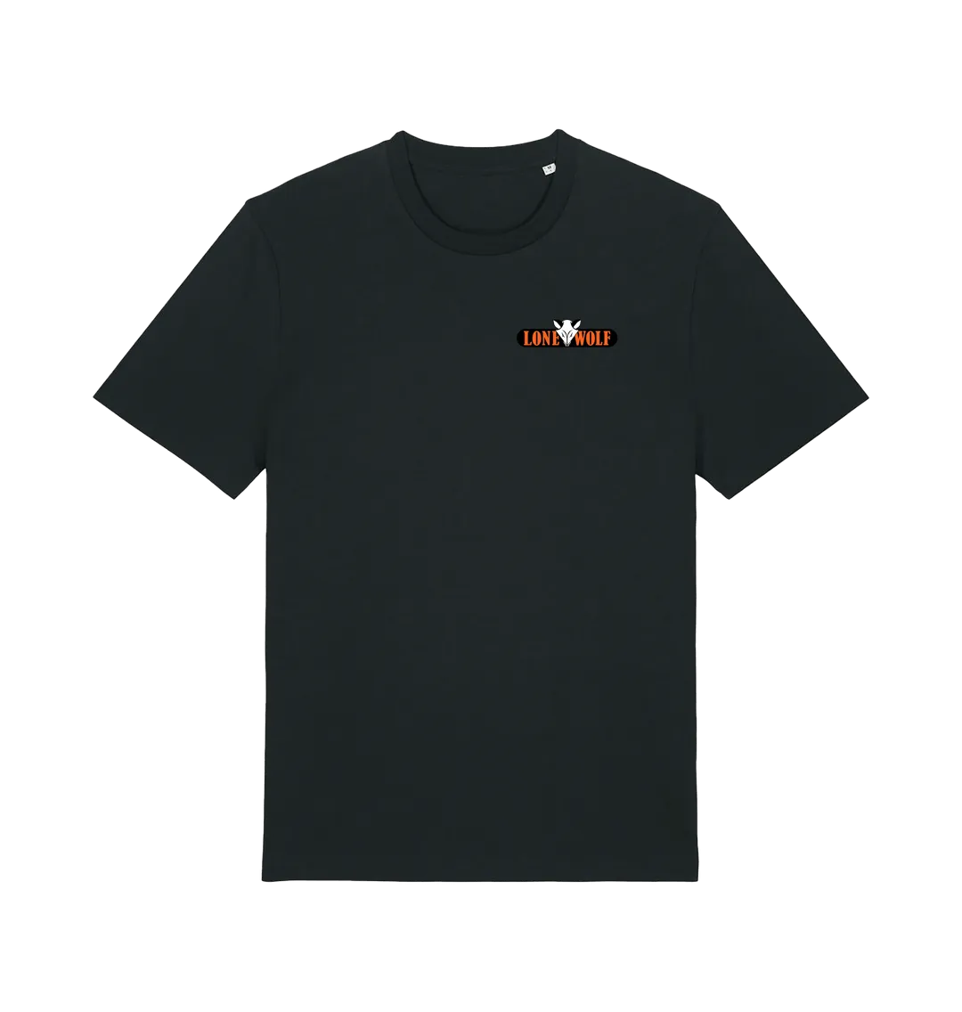 Lone Wolf Retro Logo - Black T Shirt