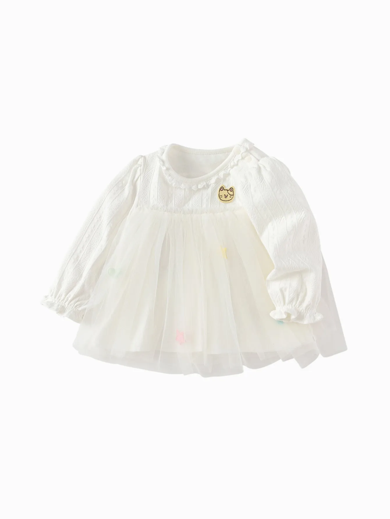 Long Sleeve T-Shirt 2025 Spring New Arrival for Girls' Babys Round V-Neck Long Sleeve T-Shirt