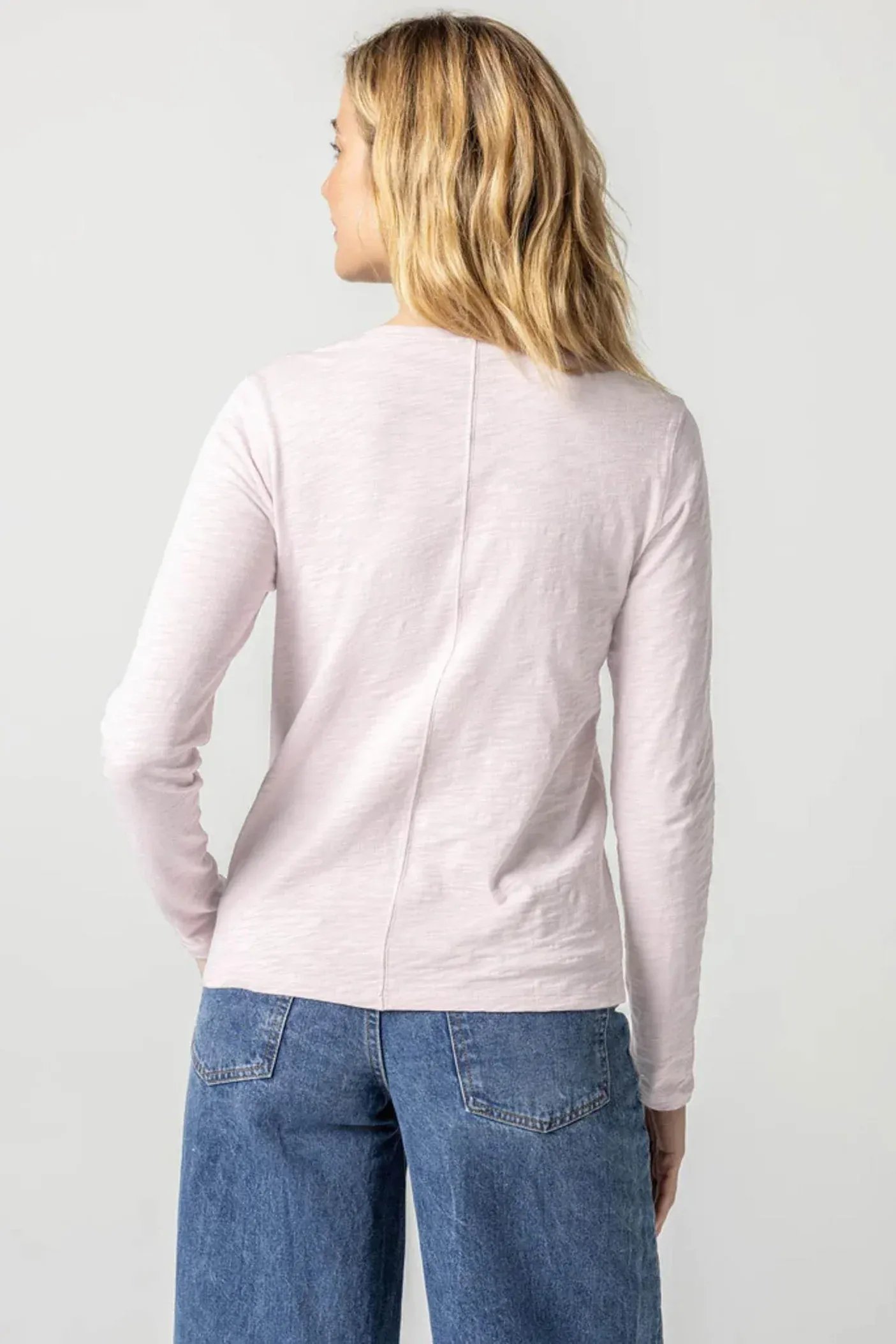 Long Sleeve V Neck - Soft Orchid