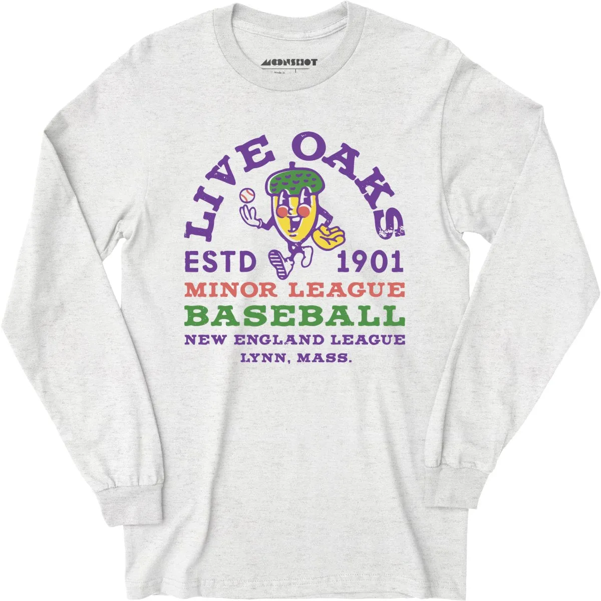 Lynn Live Oaks - Massachusetts - Vintage Defunct Baseball Teams - Long Sleeve T-Shirt