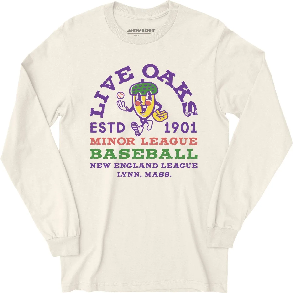 Lynn Live Oaks - Massachusetts - Vintage Defunct Baseball Teams - Long Sleeve T-Shirt
