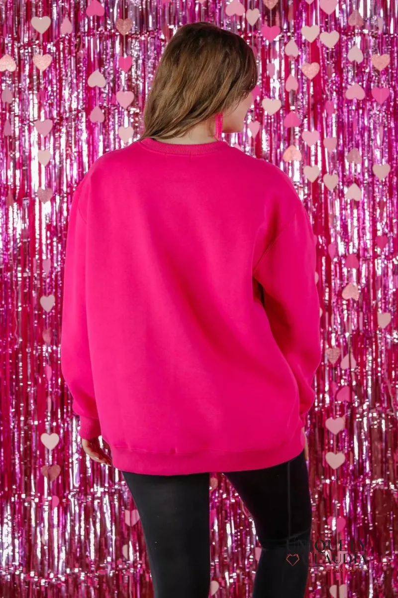 MAMA Hot Pink Embossed Sweatshirt