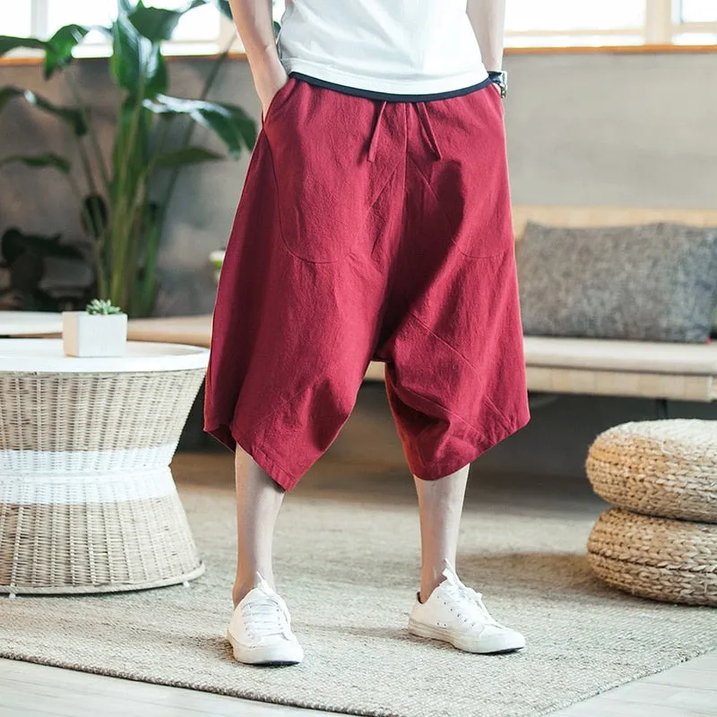 Men Harajuku Harem Pants | Mens Summer Cotton Linen Joggers Pants