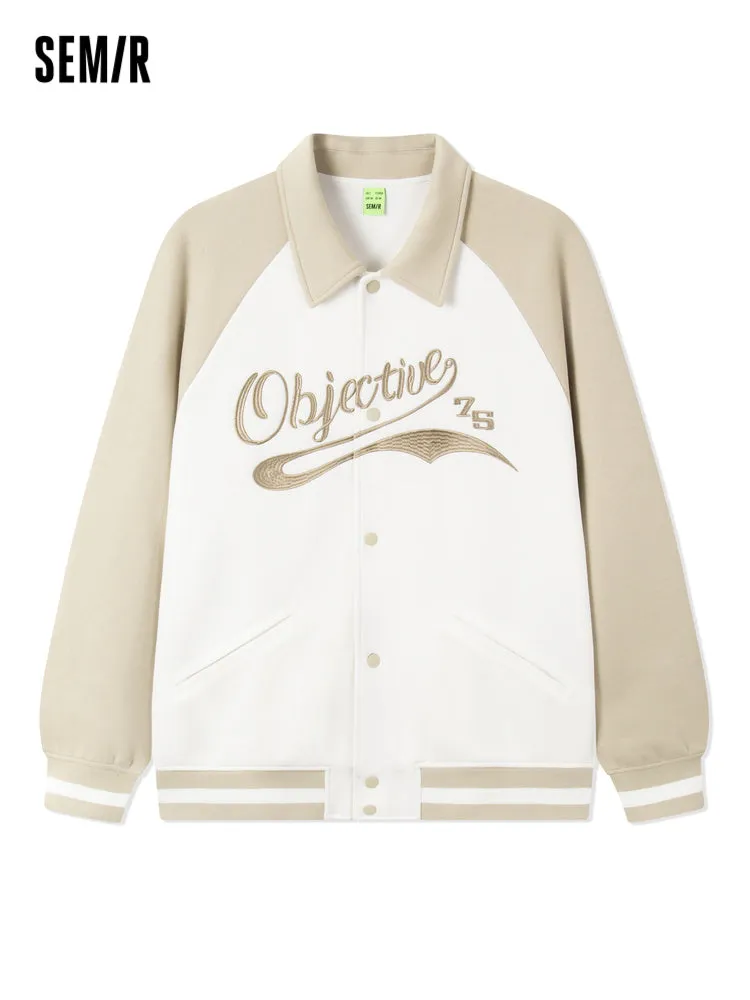 Men's Air Layer Contrast Patchwork Monogram Ultra Loose Jacket
