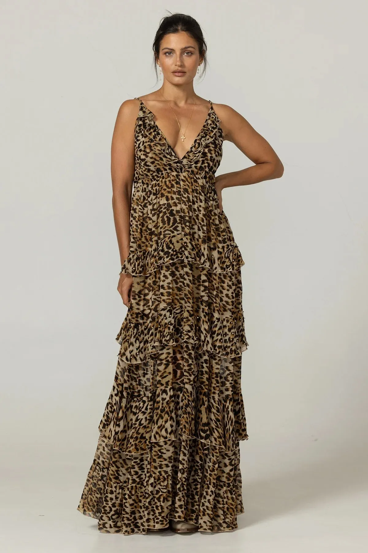 Miss June Leopard Kasia Long Dress