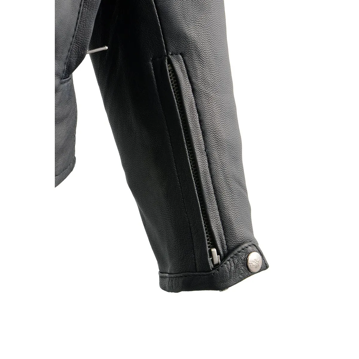 MLM1525 Men's Crossover Black Leather Lightweight MC Jacket