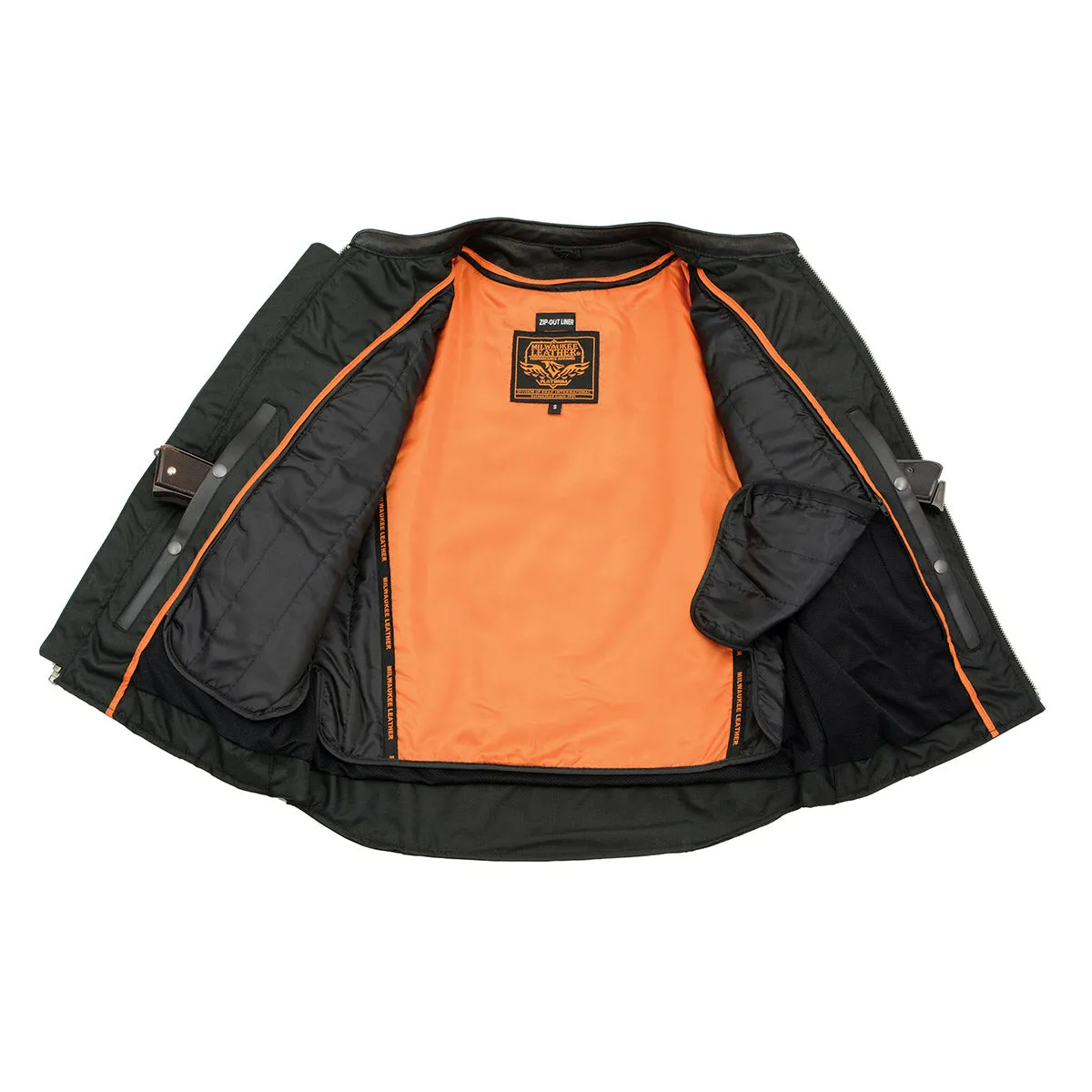 MLM1525 Men's Crossover Black Leather Lightweight MC Jacket