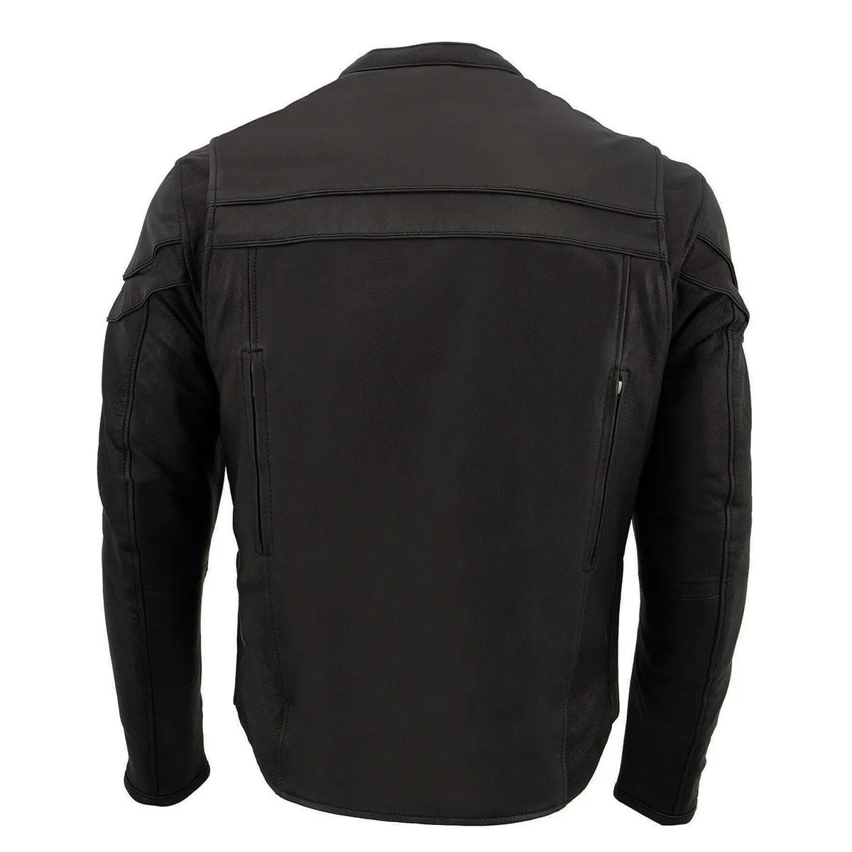 MLM1525 Men's Crossover Black Leather Lightweight MC Jacket