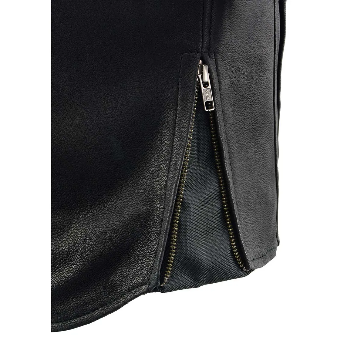 MLM1525 Men's Crossover Black Leather Lightweight MC Jacket