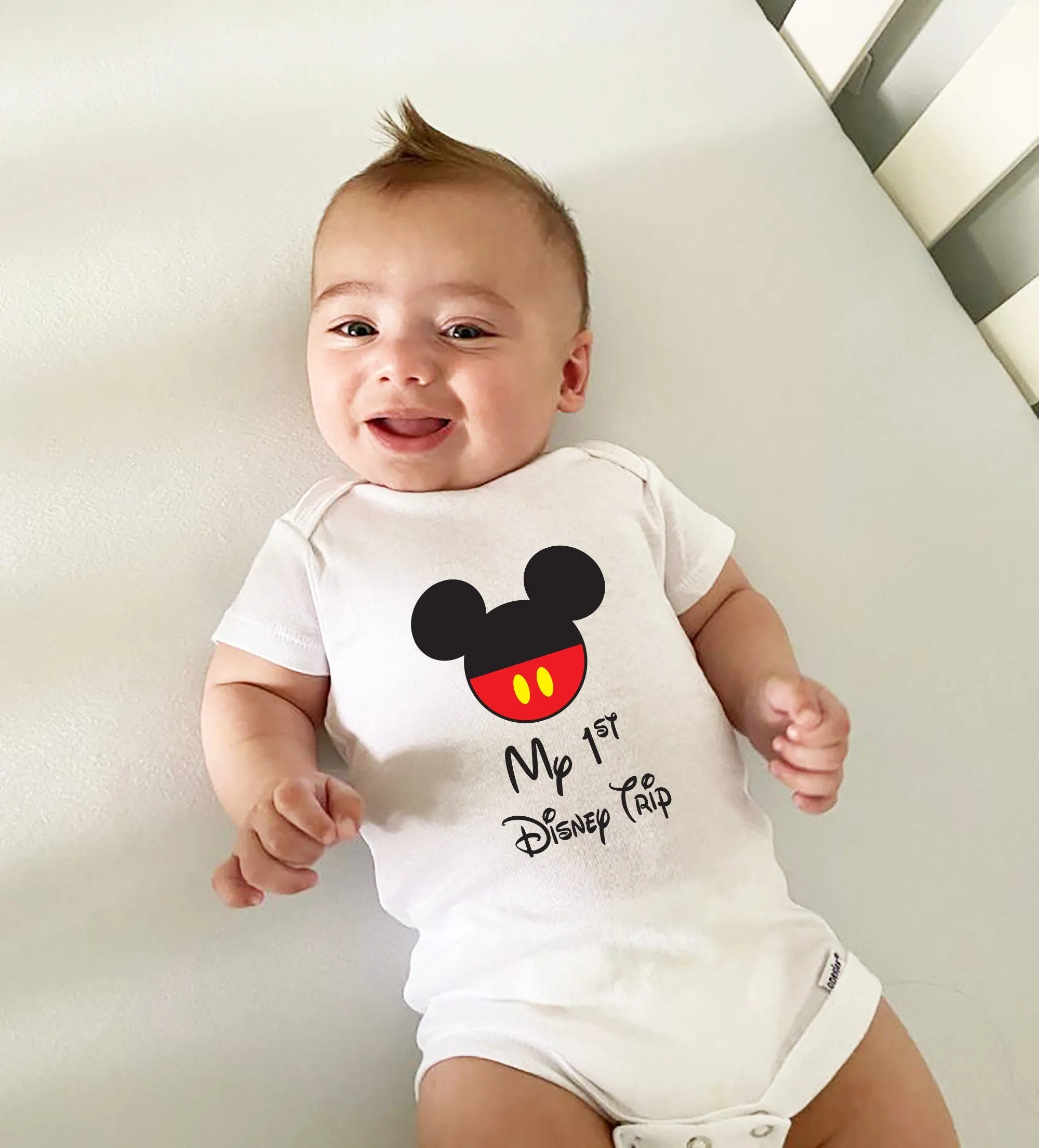 My First Disney Trip Shirt - Baby Mickey Mouse Pants -  Infant Onesie - 1st Time Visit