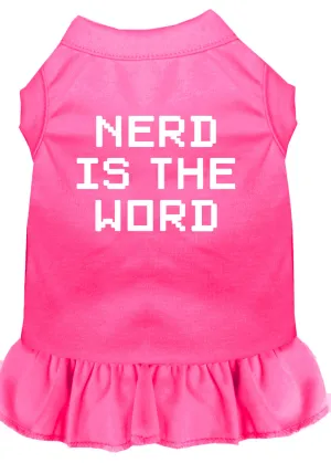 Nerd Is The Word Screen Print Dress Bright Pink Xxxl