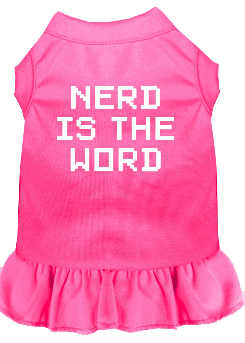 Nerd Is The Word Screen Print Dress Bright Pink Xxxl