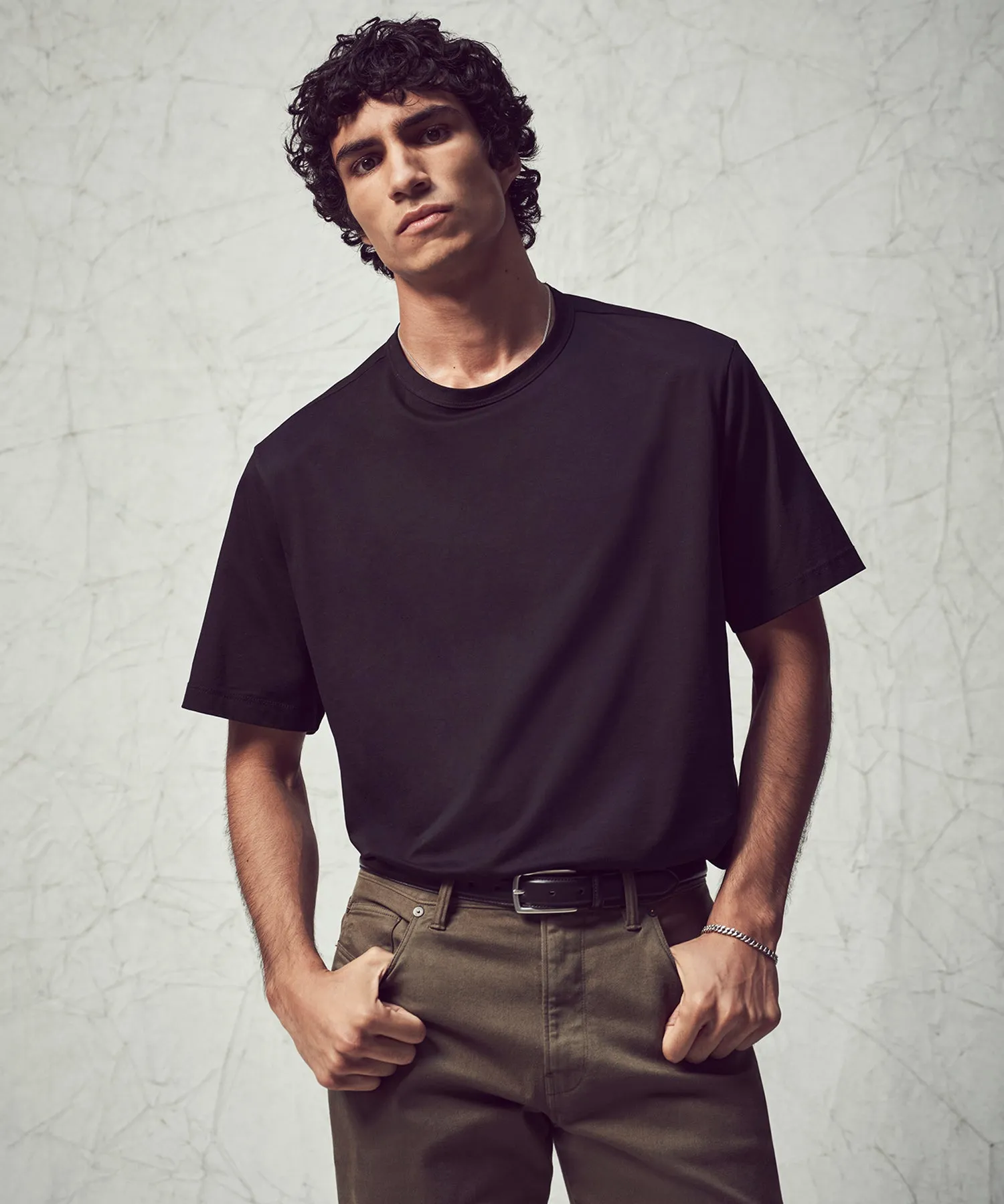 Oversized Luxe Jersey Tee in Black