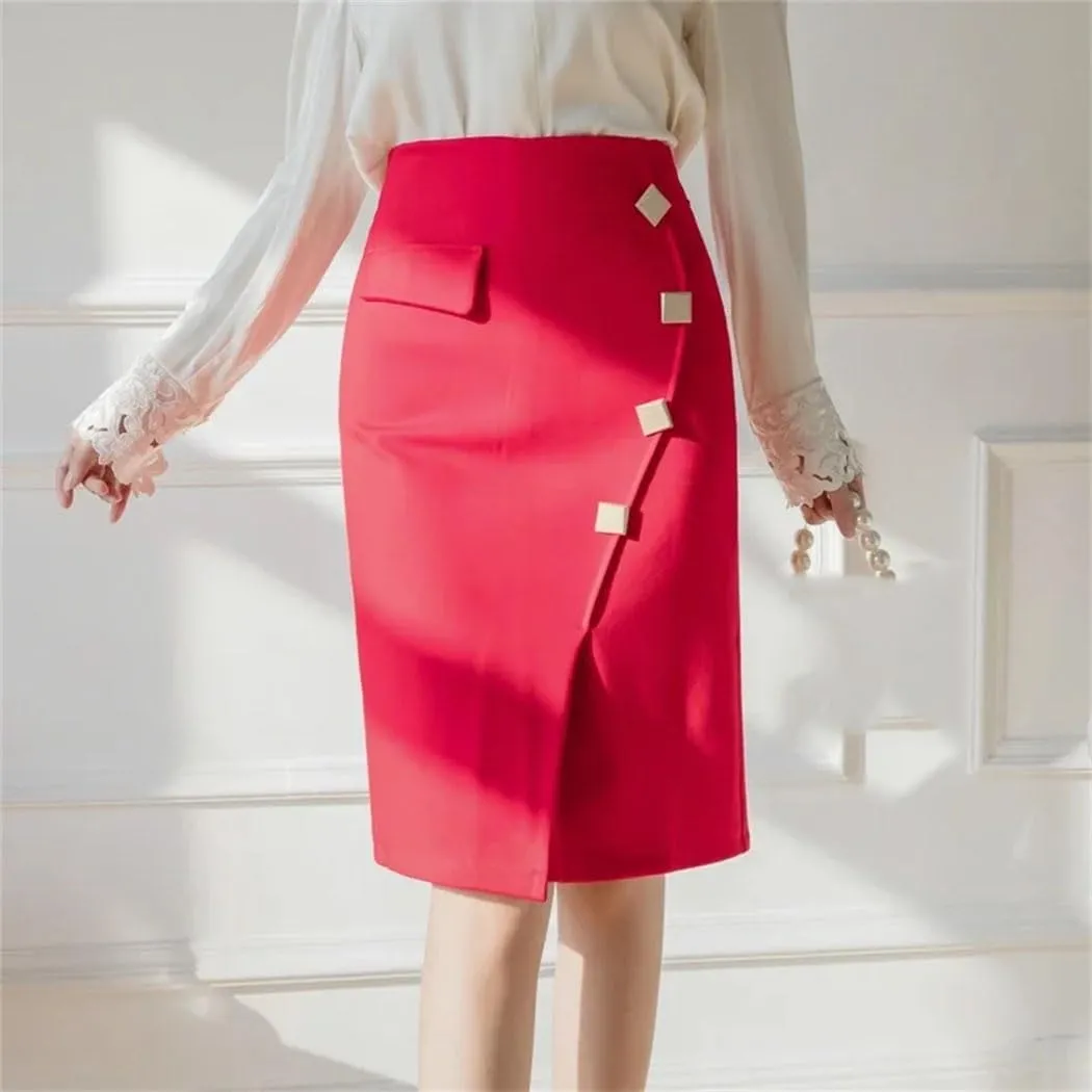 Oversized Wrap Hip Midi Skirts Fashion High Waist Bodycon Pencil Skirt Slim Office Ladies Skirts