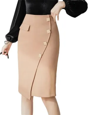 Oversized Wrap Hip Midi Skirts Fashion High Waist Bodycon Pencil Skirt Slim Office Ladies Skirts