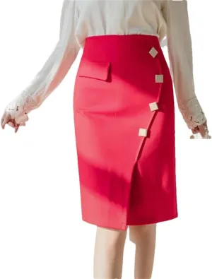 Oversized Wrap Hip Midi Skirts Fashion High Waist Bodycon Pencil Skirt Slim Office Ladies Skirts