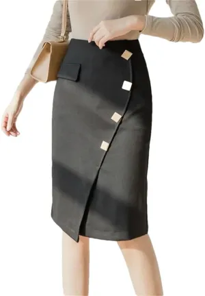 Oversized Wrap Hip Midi Skirts Fashion High Waist Bodycon Pencil Skirt Slim Office Ladies Skirts
