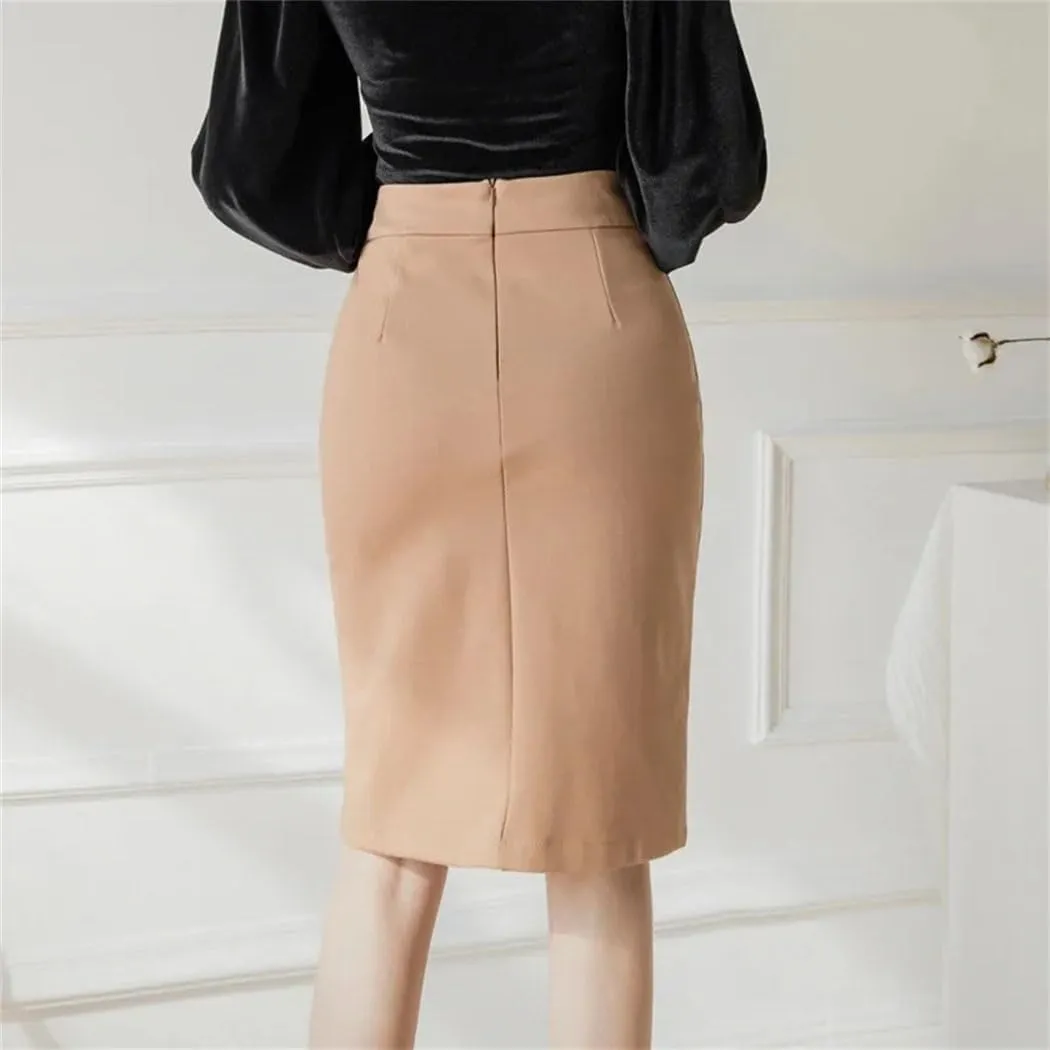 Oversized Wrap Hip Midi Skirts Fashion High Waist Bodycon Pencil Skirt Slim Office Ladies Skirts