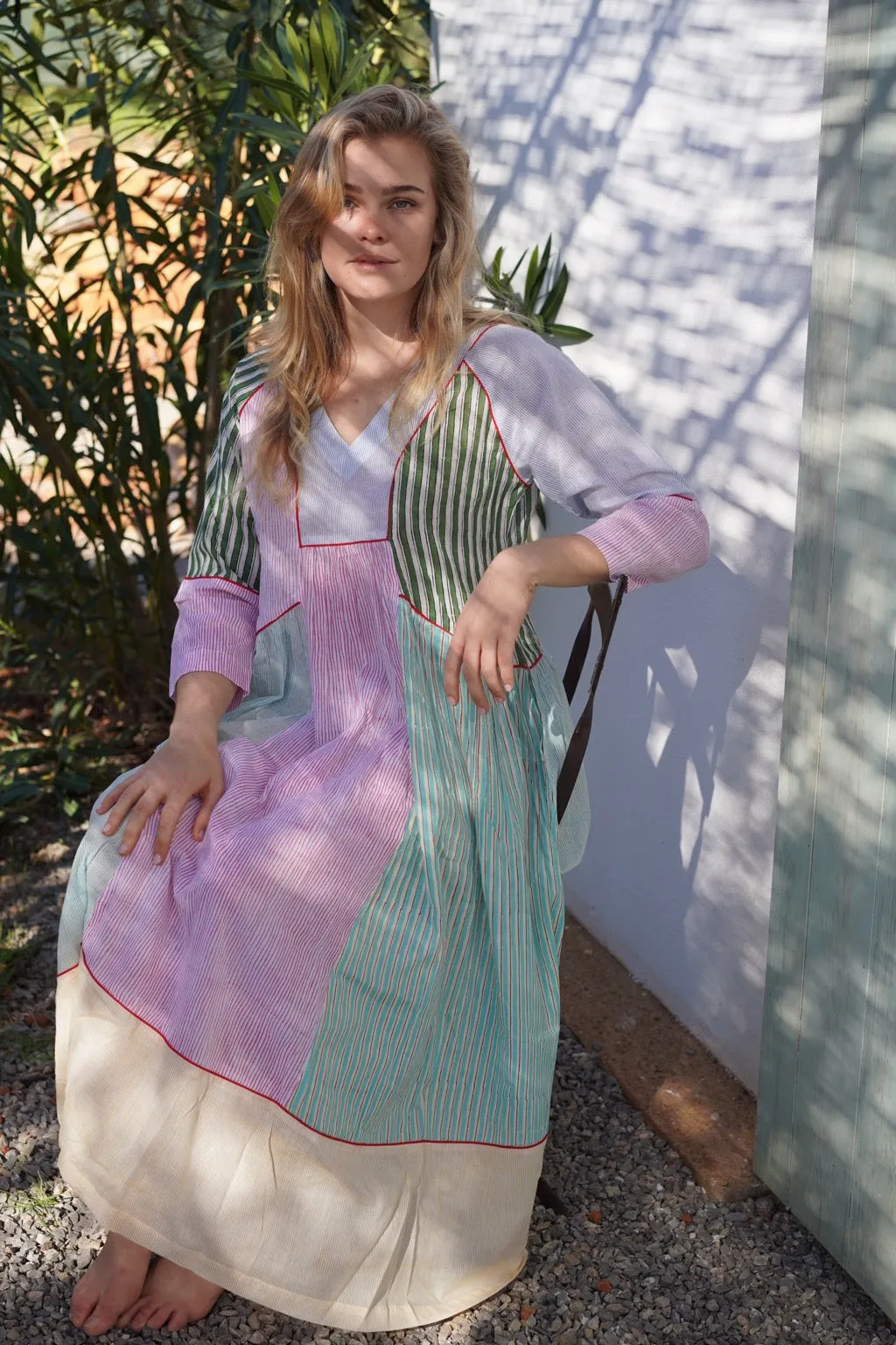 Patch stripe dress