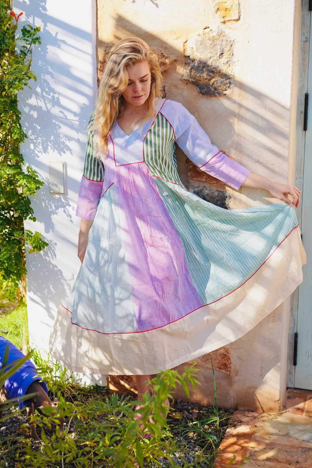 Patch stripe dress